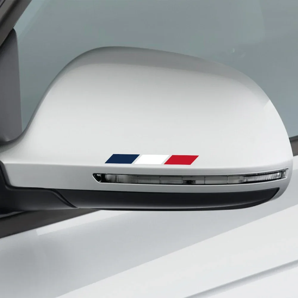 

4Pc Car French Flag Vinyl Rearview Mirror Decal Stripe Sticker Decoration For Renault Koleos Citroen C4 C3 DS DS3 Peugeot 3008