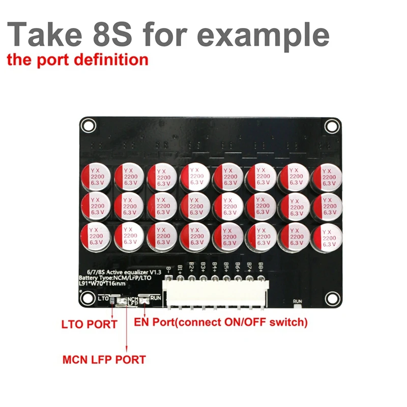 5.5A High Current Balance Module Active Equalizer Balancer Lifepo4/Lipo/Lto Battery Energy Capacitor