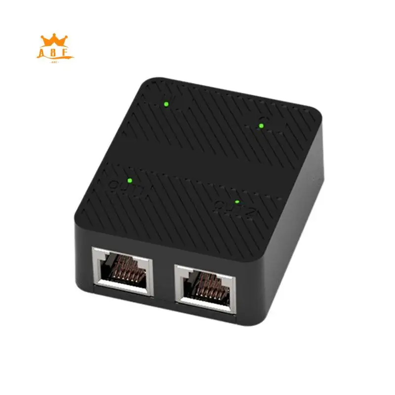 

A08E-2 Port 100Mbps Network Switch RJ45 Network Cable Splitter Extender Selector 2 Way Adapter Connector Type C Power