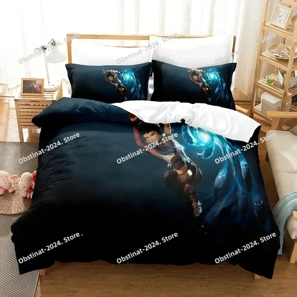 3d Anime Game Bridge Spirits Kena Bedding Set Duvet Cover Full Queen King Size Pillowcase Bed Printed Bed Set Aldult Kid Bedroom