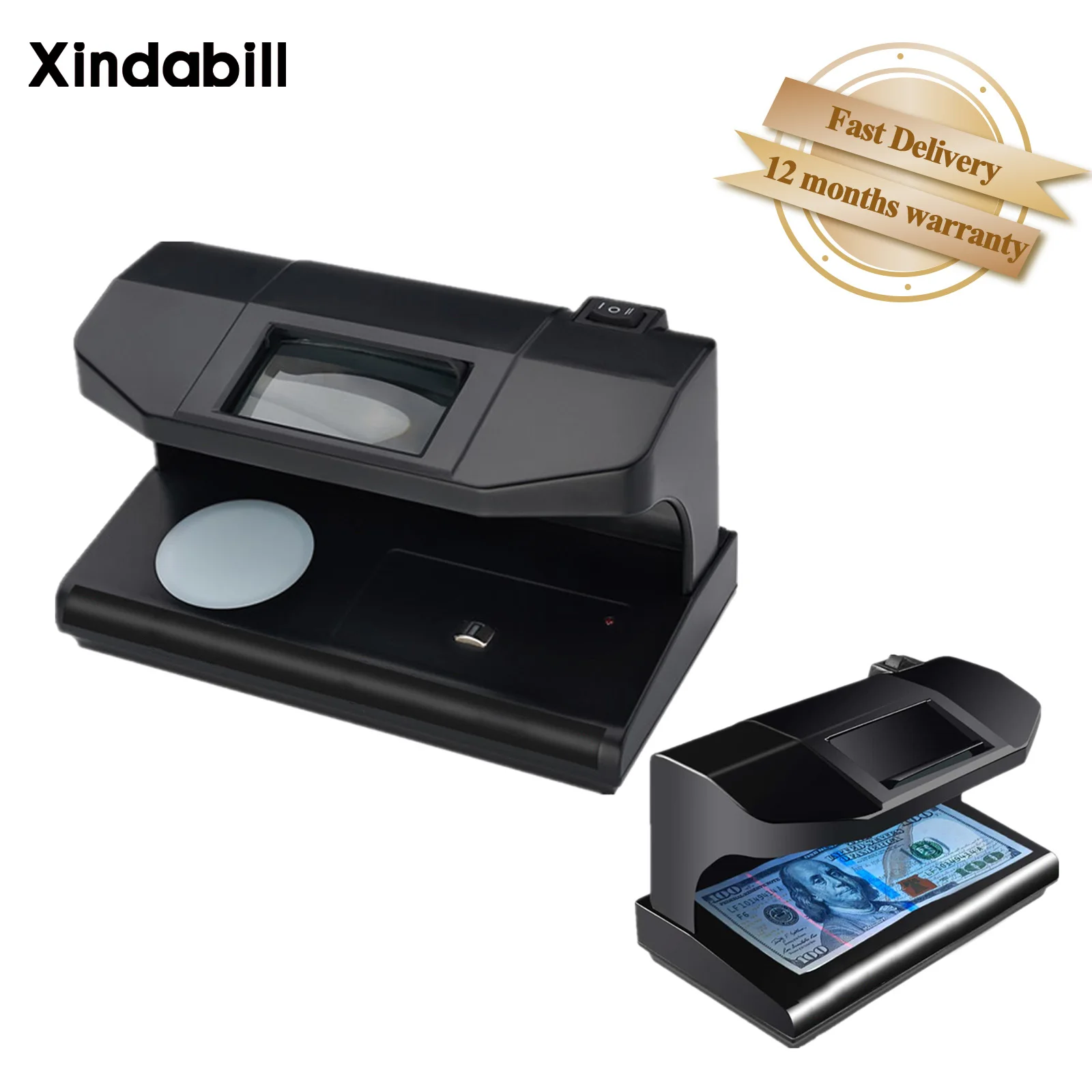 Desktop Money Detector Portable UV Light Cash Bill Banknotes Currency Counterfeit Checker for Credit Cards Passports