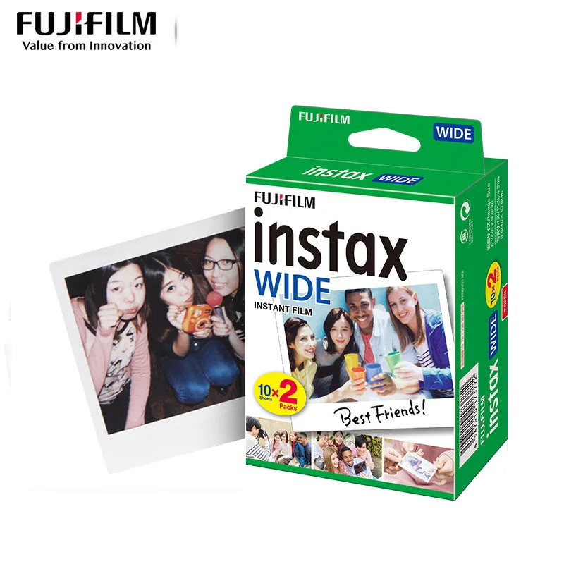 Genuine 5 Inches Fujifilm Instax Wide Film 10/20/40/60/100 Sheets White Edg Photo For Fuji Instax Wide 300 200 210 100 Camera