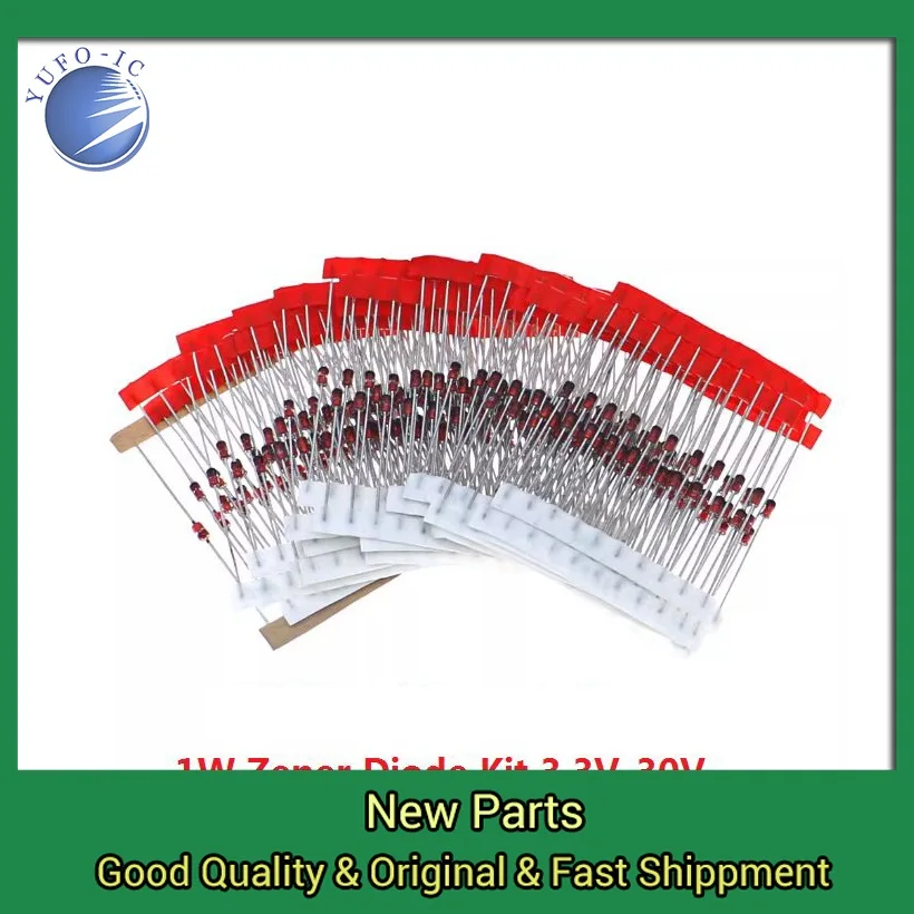 1N4733A 1N4735A 1N4736A 1N4738A 1N4740A 1N4742A 1N4744A 1N4745 1W Zener Diode Kit 14Values*10pcs=140pcs 3.3V-30V 1N4728A 1N4732A