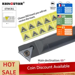 S08K-STWCR09 S25S-STWCR16 Inner Hole Turning Tools Machining Carbide Insert TCMT Internal Toolholders Boring Cutter CNC Lathe