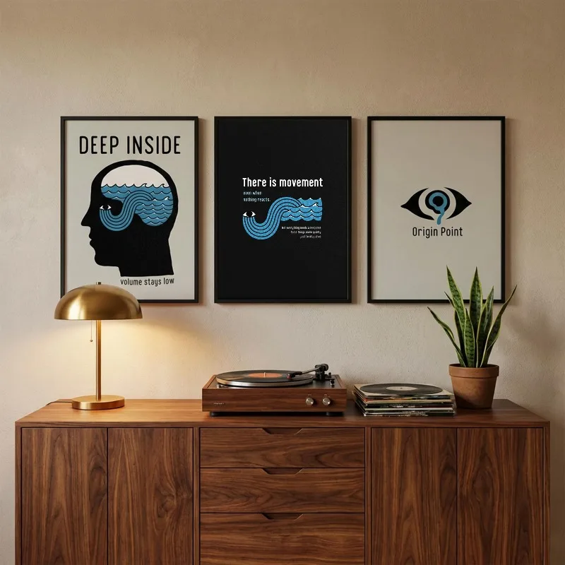 Set of 3 Minimalist Scandinavian Canvas Wall Art Prints Modern Mind Nordic Living Room Bedroom Home Gallery Decor Bundle Gift