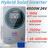 New! 4.5KW 24V Off-Grid Solar Hybrid Inverter MPPT 150A Solar Charger Max PV 6200W Pure Sine waves Optional Battery