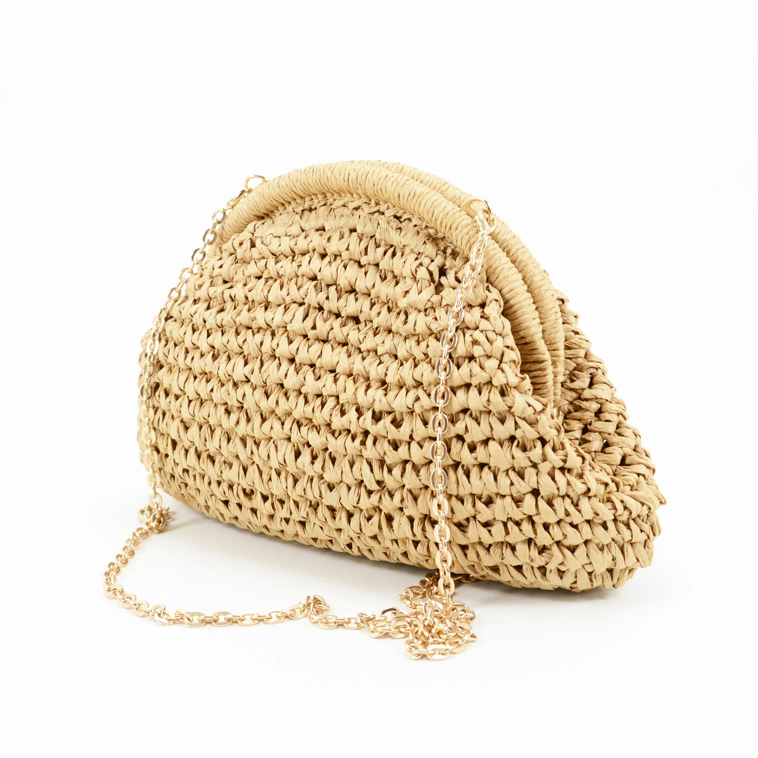 Imagem -02 - Handmade Crochet Fibra Natural Clutch