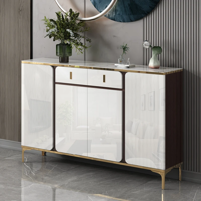 Ultra-thin slate sideboard narrow wine cabinet solid wood light luxury cabinets modern simple armadio cucina kitchen furniture