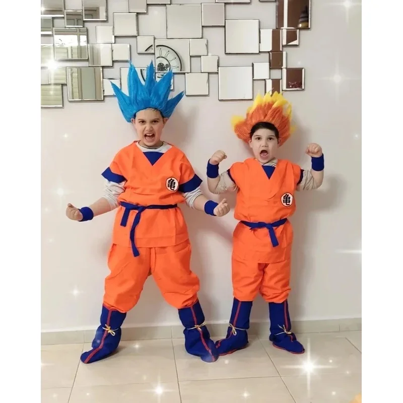 ♥ 2026 New Anime Adult Son Goku Cosplay Costume For Men Orange Suit Halloween Super Saiyan Superheroes Krillin Jumps ★ Look at m view 6