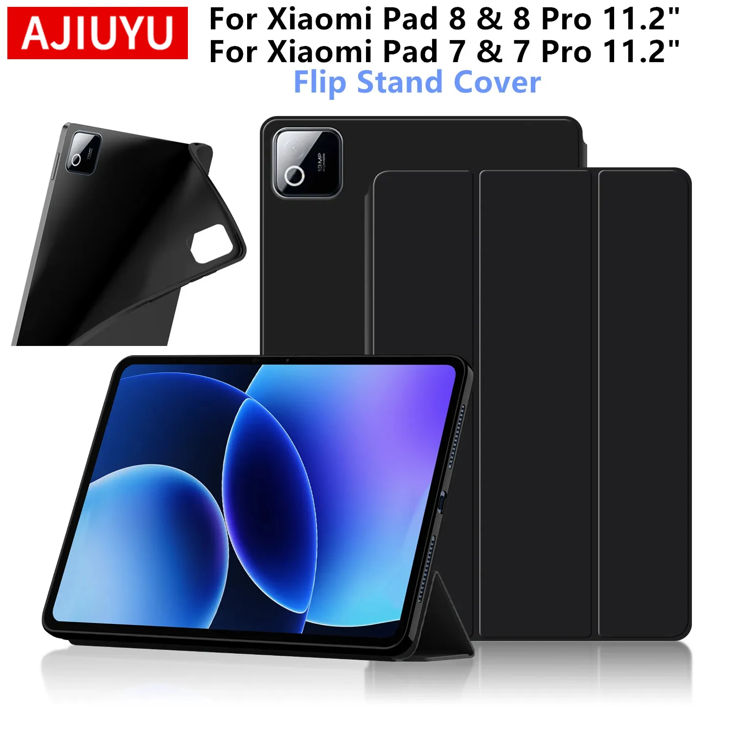 

For Xiaomi Pad 8 Case 11.2 inch Trifold PU Leaher Soft Back Stand Tablet Cover For XiaoMi Pad 7 Pad8 Pro 11.2 Case Funda