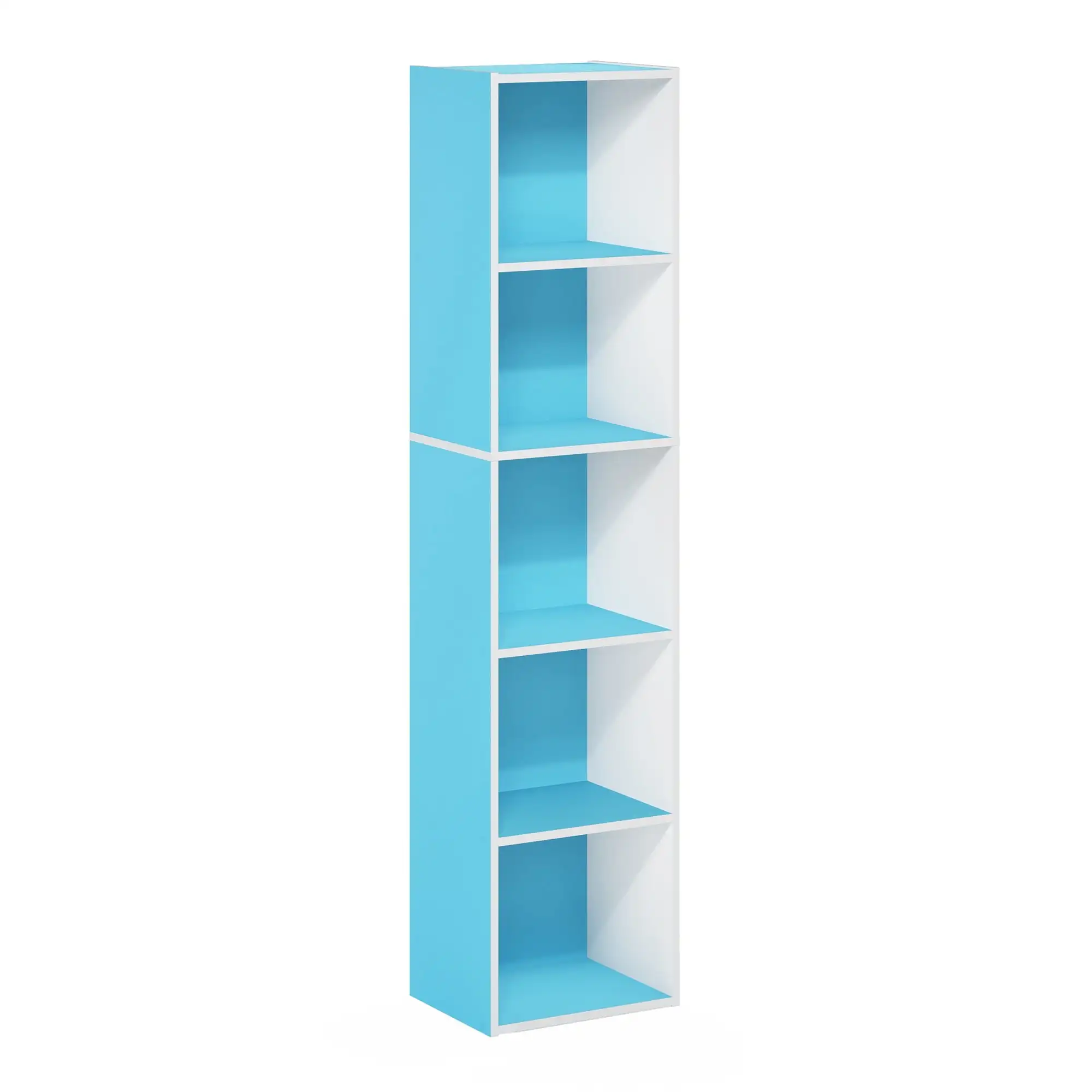 

Pasir 5-Tier Open Shelf Bookcase, Light Blue/White