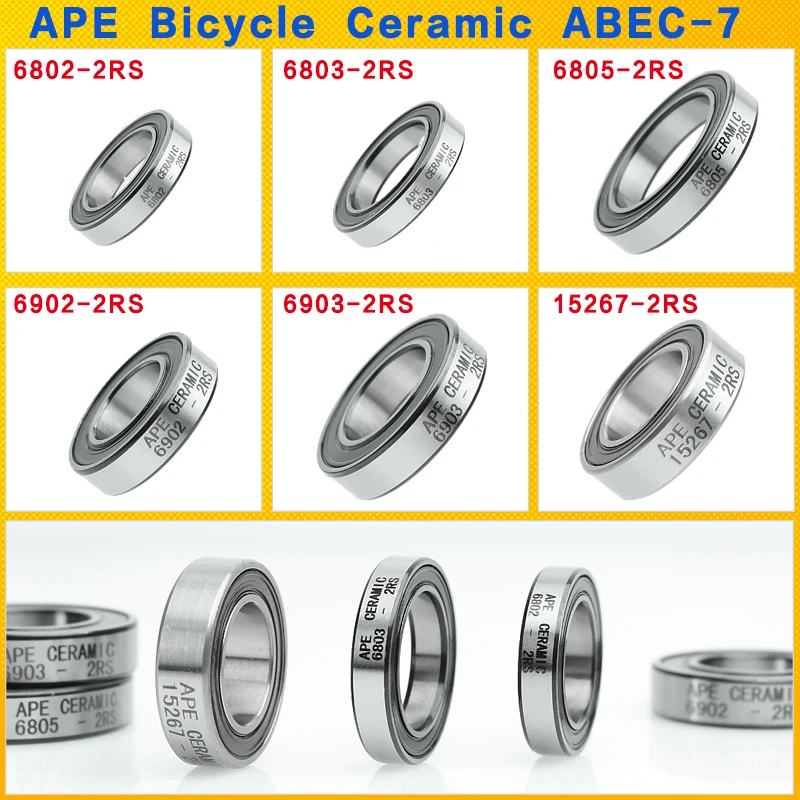 1 pcs of 6902 bicycle hybrid ceramic bearing ABEC-7 6802 6803 6805 6000 6001 6903 15267 17287 18307 -2RS mountain bike bearings