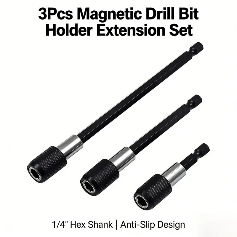 3PCS Extension Rod Electric Drill Driver Quick Transfer Rod Screwdriver Extension Rod Tool  Hexagonal Quick Release Self-locking
