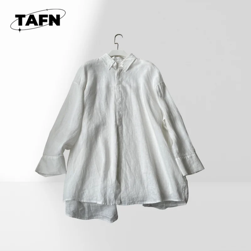 

Длинная льняная рубашка с широкими карманами, женская рубашка в стиле бохо, свободная хлопковая льняная блузка, женская многослойная рубашка, шифоновая рубашка с длинным рукавом AH0194