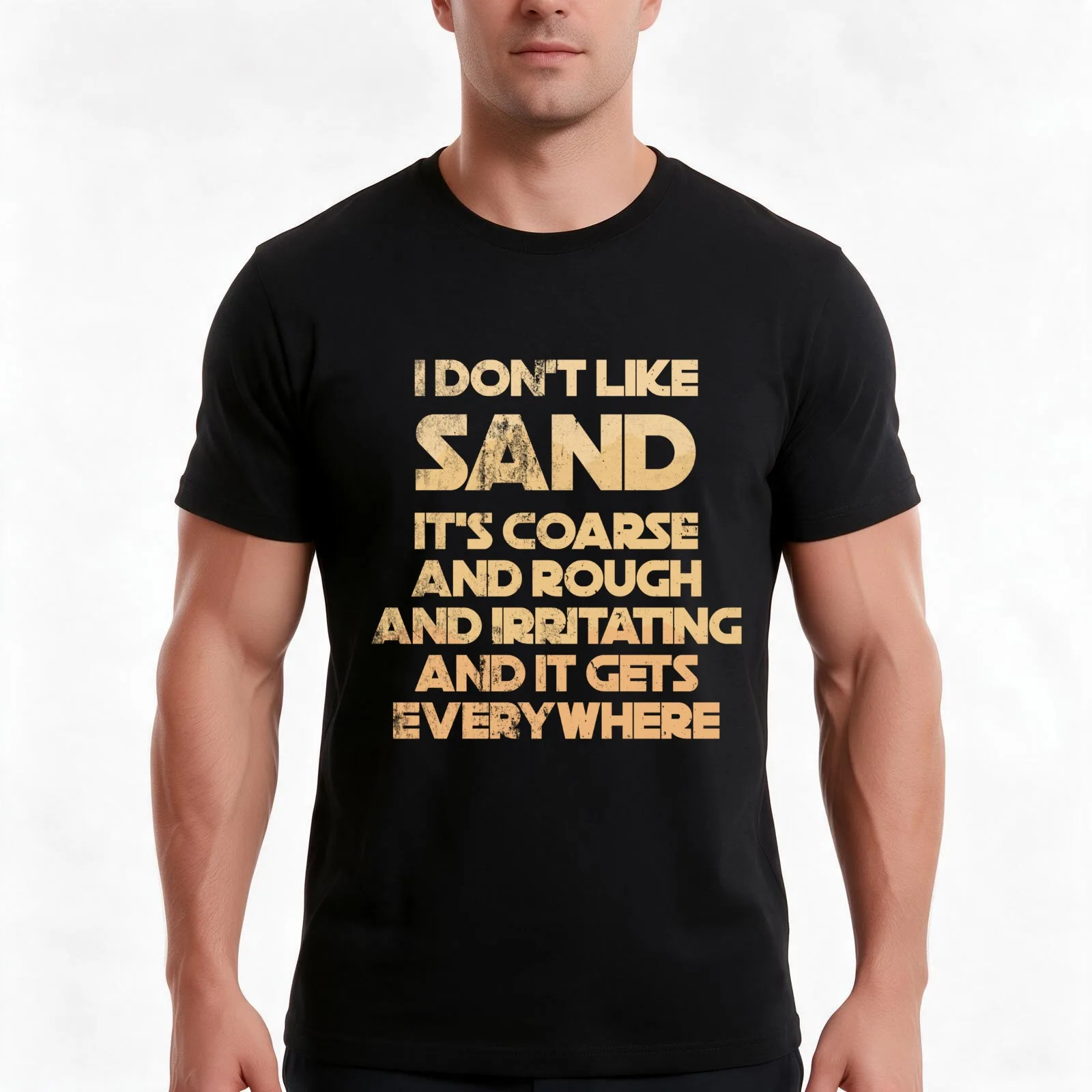 I Don't Like Sand Prequel Meme T-Shirt Summer Casual Cotton Tee Oversized Streetwear Tops Vintage Graphic Print 100% Cotton