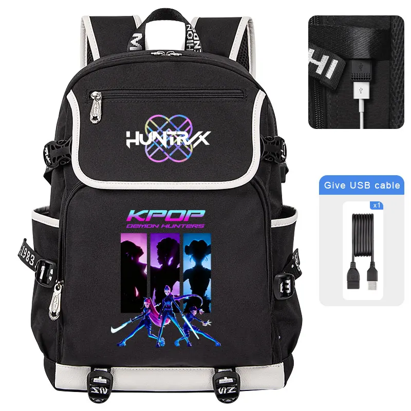 Kpop Demon Hunters Backpack for Girl Boy Student Teenager Rucksack Women Casual School Bags Travel Mochila
