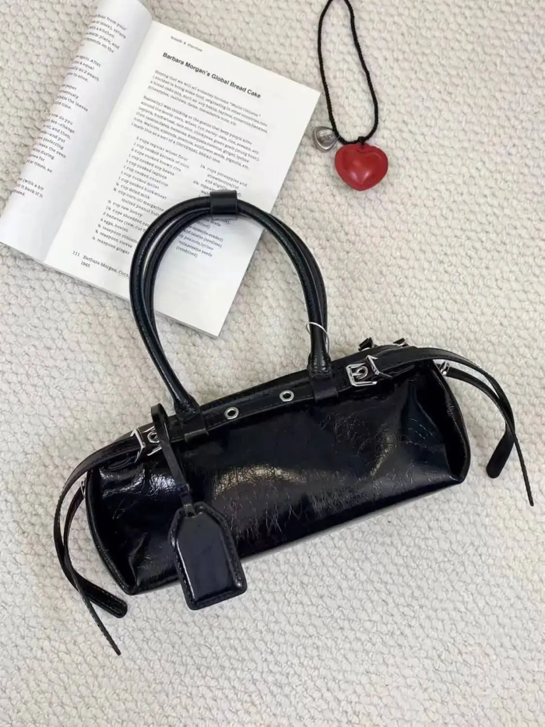 Bloom High Street Brown Y2k Hand Women Hot Girls Pu Leather Handle Chic Casual Handbag Female Fashionable Underarm Bag New