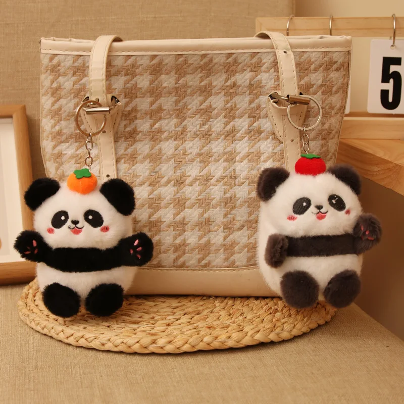 Persimmon Ruyi Panda Pendant Plush Bag Keychain Pendant Doll Panda Doll Peripheral Souvenirs Men and Women