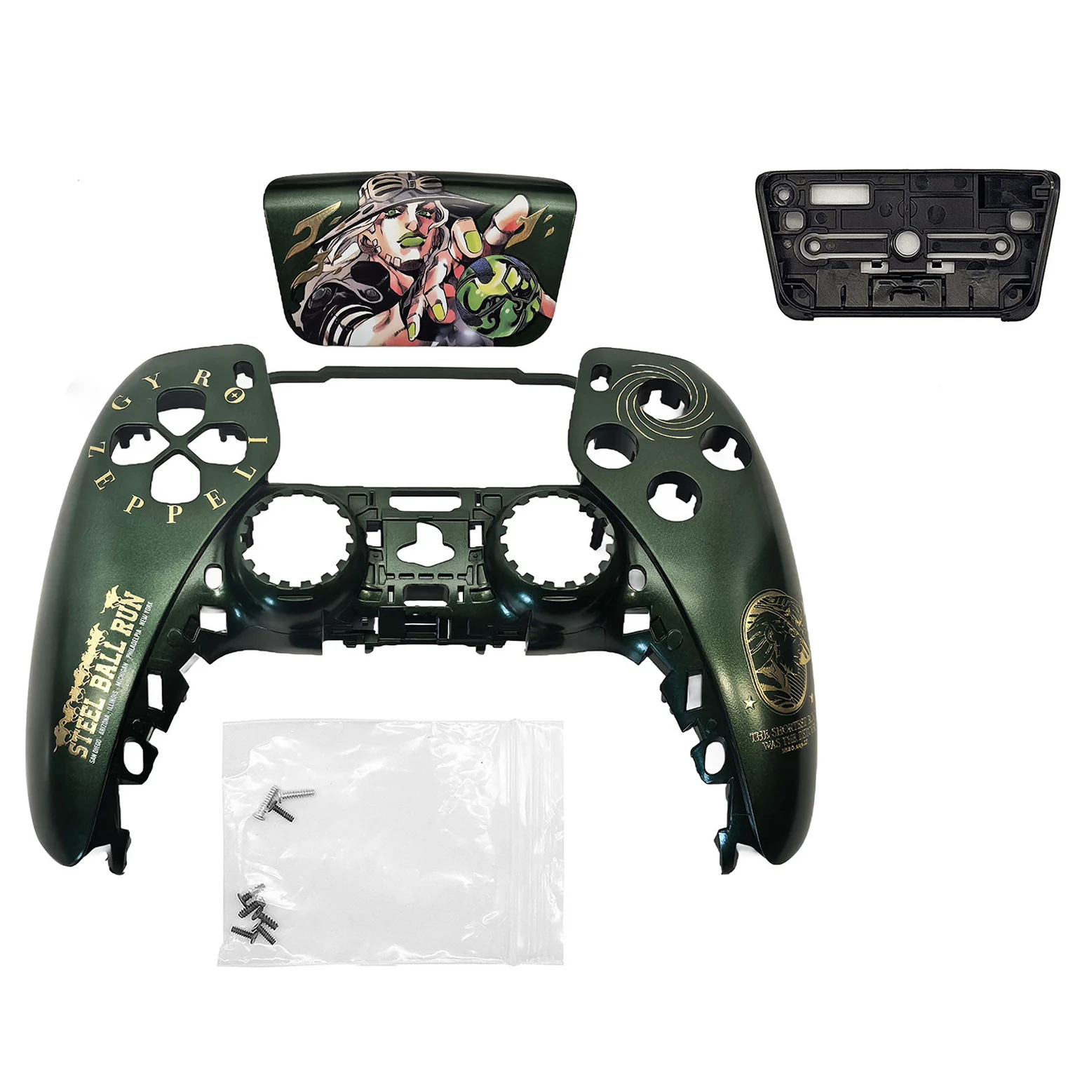 

JOJO's Bizarre Adventure themed gold-plated handle replacement shell for PS5 or Xbox handle