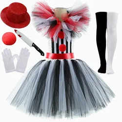 Terrifier Clown Costumes for Girls Scary Killer Circus Clowns Halloween Tutu Dress Outfit for  Carnival Party Creepy Clothes