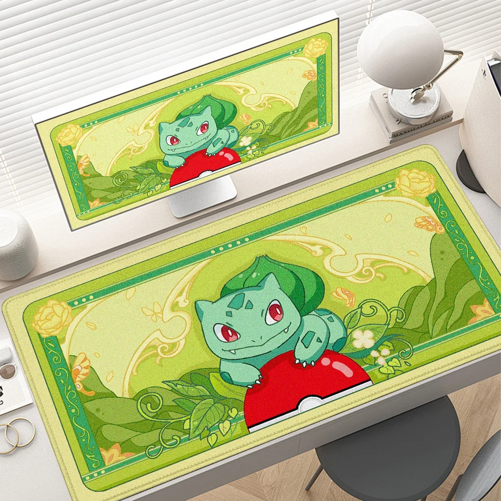 

400x900mm Anime Mouse Pad Non-Slip Large Adorkable Pokemon Bulbasaur Gamer PC Accessories Office Mousepad Game Keyboard Desk Mat