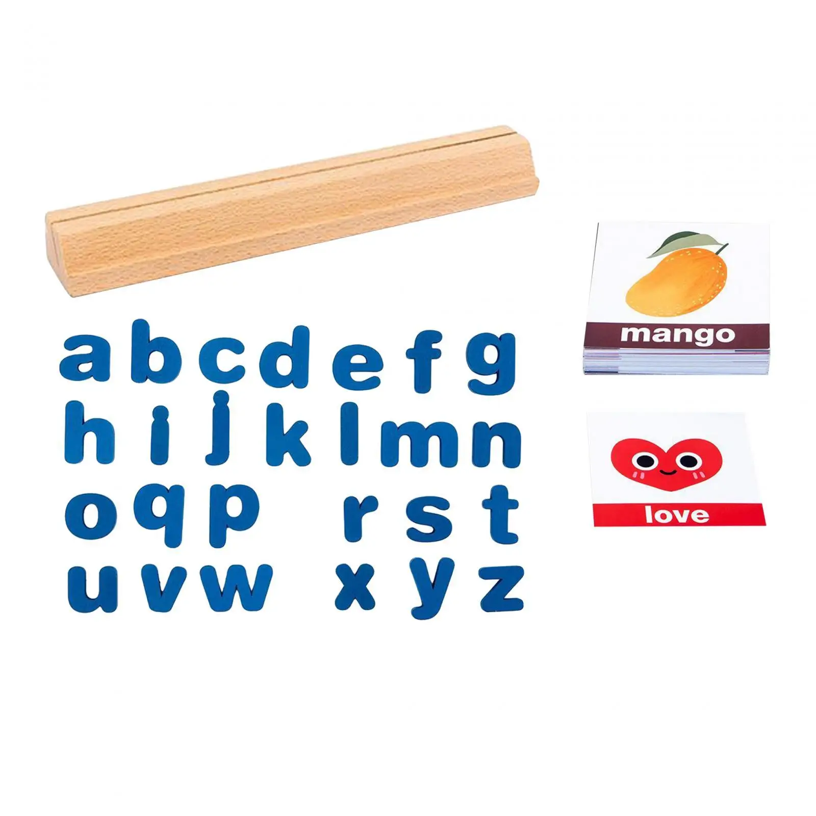 몬테소리 장난감 수학 학습 감각 장난감, 50 단어 카드, 3 세 이상 어린이를 위한 교육 보조 알파벳 교육 게임