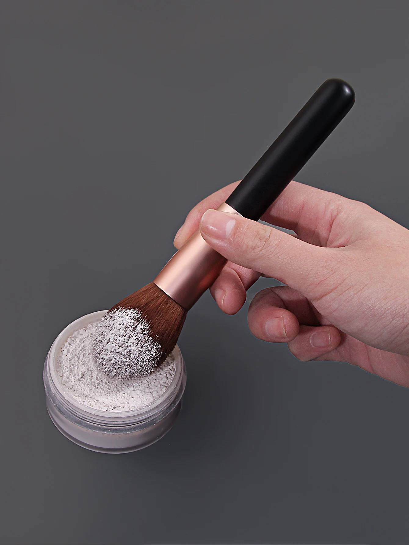 1 قطعة فرشاة ماكياج الشعر الاصطناعية الناعمة المنفوش باللون الذهبي الوردي المهنية بودرة الوجه/أحمر الخدود/فرشاة البودرة السائبة للمبتدئين في ماكياج #5