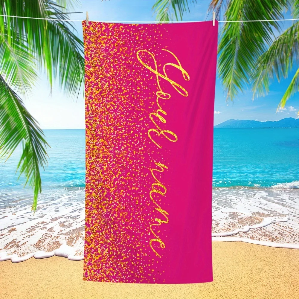 1pc Personalized Beach Towel - Ultra-Absorbent & Rapid-Drying, Featherweight & Luxuriously Soft, Custom Swimming Towel for Beach