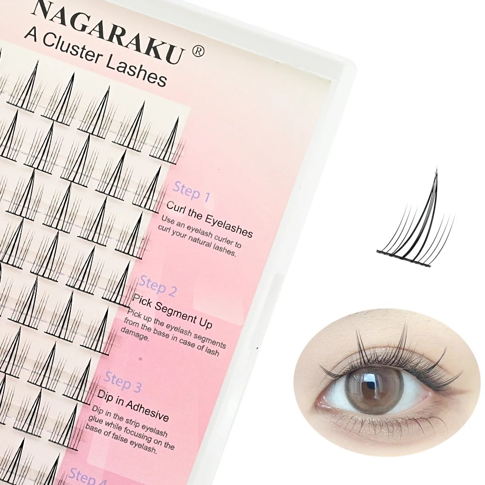 NAGARAKU DIY A/M pestañas postizas autoinjerto maquillaje extensiones de pestañas manga individuales autoadhesivas pestañas blister DIY