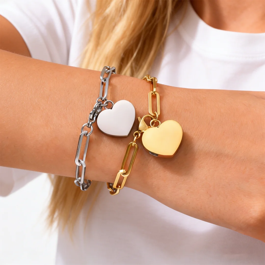 Women's Heart-shaped Urn Ashes Bracelet for Cremation Funeral Ashes, Stainless Steel Jewelry Memorial Gift