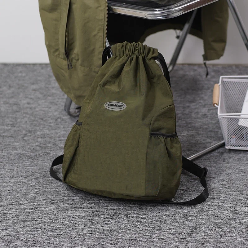 

Dstring Sports Outdoor Travel Bapa Women's New 2024 Lightweight Nylon ex Simple Sle Casual Pure Color Bag