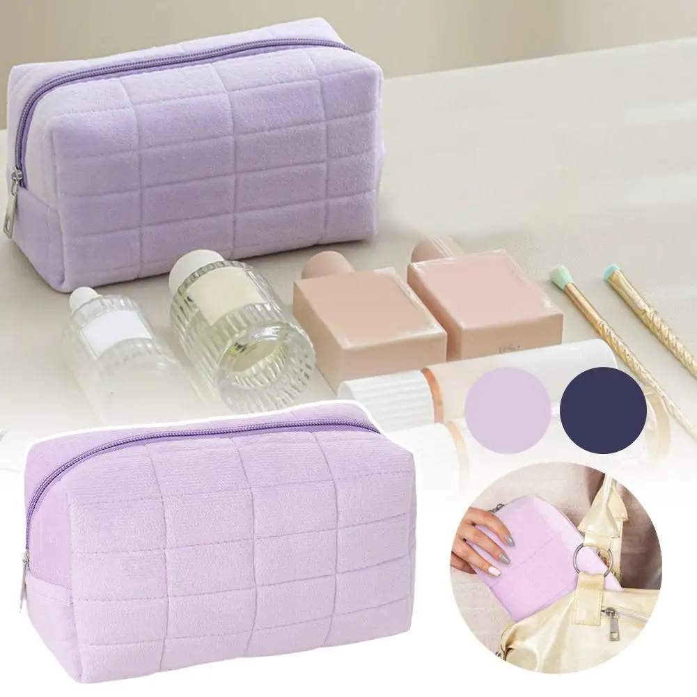 大型固体毛皮化粧品収納袋女性ジッパー化粧オーガナイザーハンドバッグ文具鉛筆ケース旅行メイクアップバッグ