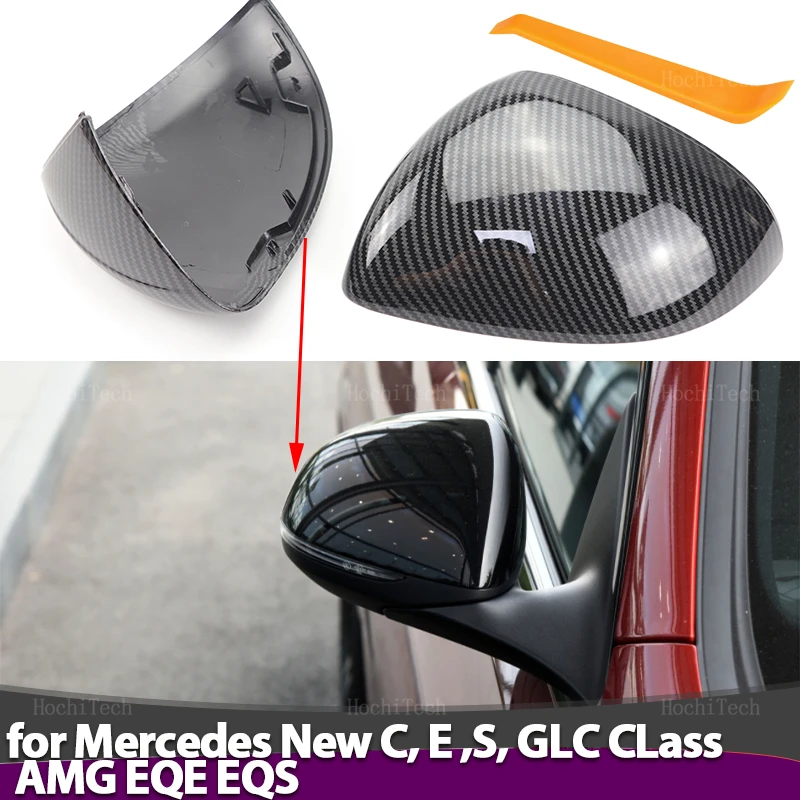 

1 pair Rear View Side Case Trim Car Rearview Mirror Caps for Mercedes C E S GLC Class W206 X206 S206 X254 W214 W223 EQE EQS