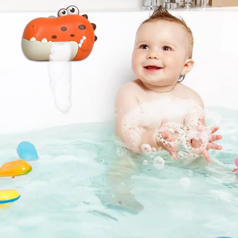 Bubble Bath Toy Music Bubble Blower Dinosaur Shape Electric With Suction Cup Children Bathing Companion For Age 3 Automatic Baby