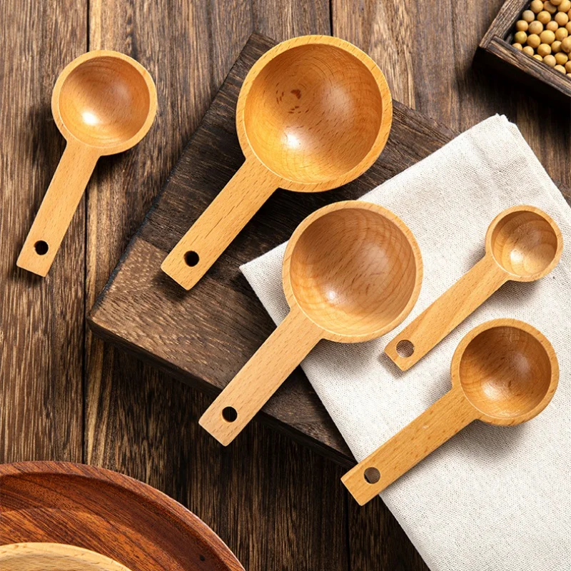 Wooden Measuring Coffee Scoop Coffee Spoon in Beech Wood Tablespoon for Coffee Beans, Ground Beans, Protein Powder, Spices, Tea