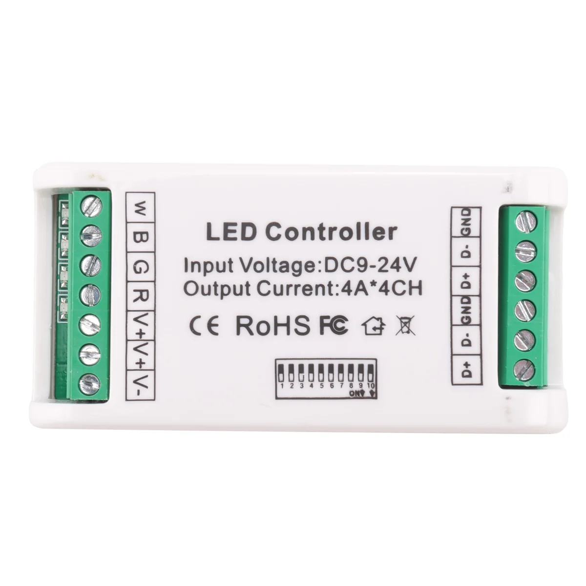 Mini 4 Channel DMX RGBW Decoder 16A RGB RGBW Strip Controller DMX 512 Dimmer Driver for LED Strip Lights DC9-24V