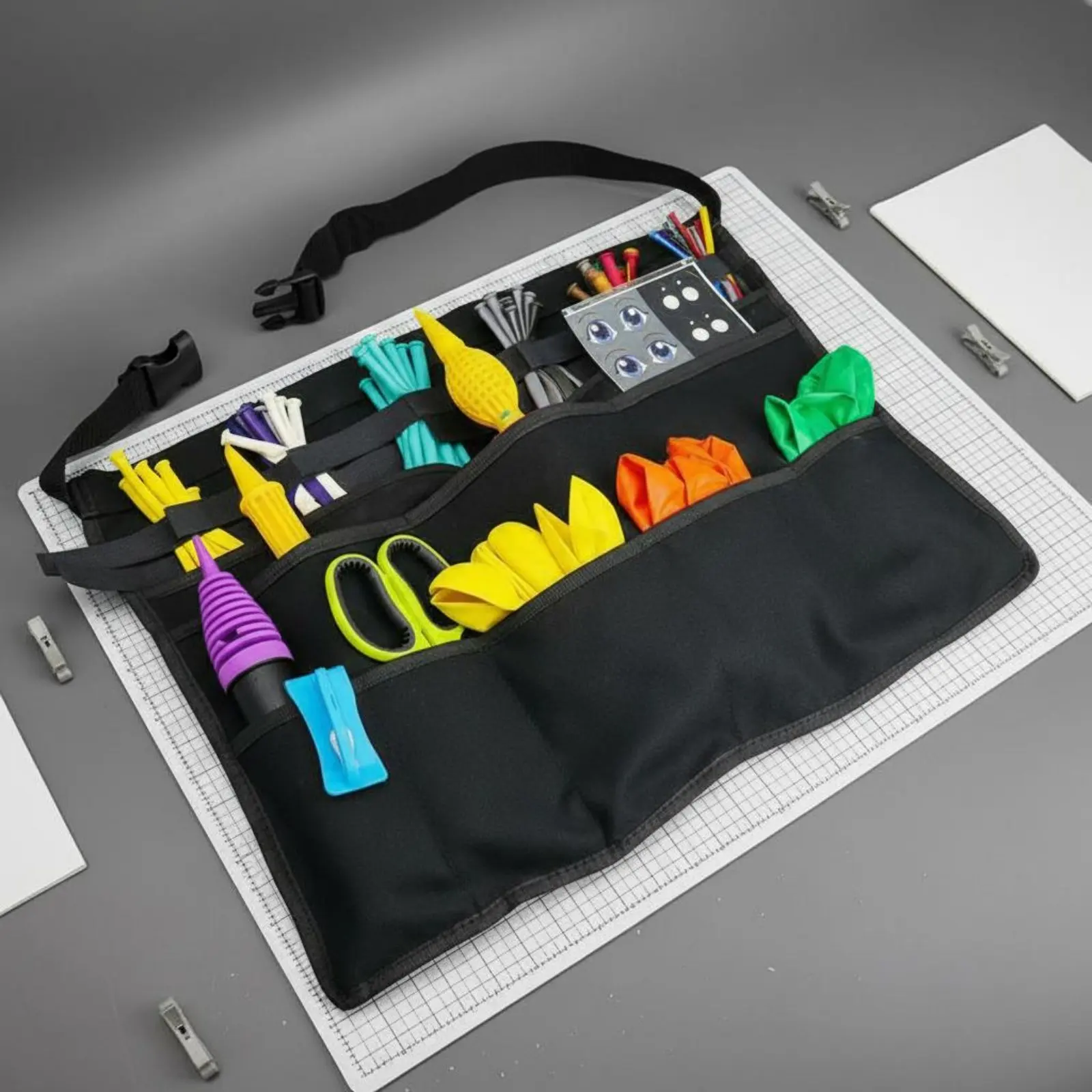 

Clown Tool Apron Adjustable Waist Belt Balloon Organizer Apron Balloon Tool Pouch Sturdy Material Craft Storage Easy to Clean
