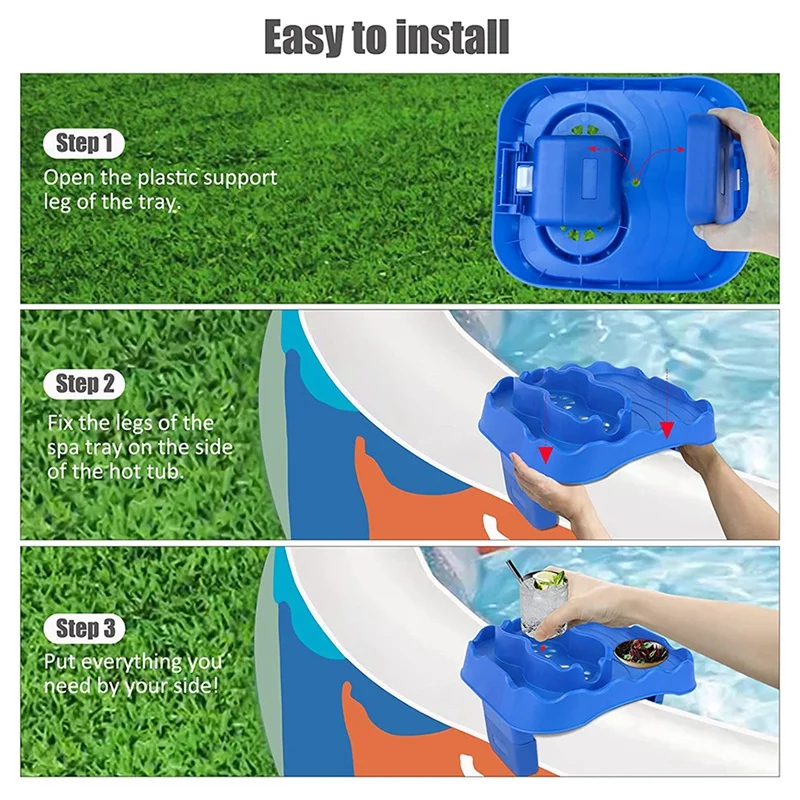 Pool Cup Holder,Detachable Drink Cup Holder And Refreshments Tray Compatible With Intex Most Inflatable Pools