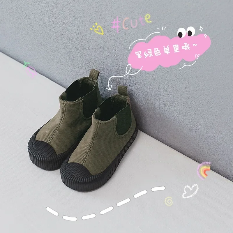 子供ハイトップキャンバスシューズベビーコットン暖かいソフト底かわいいビスケットシューズ春 & 秋男の子女の子スクールキャンバス