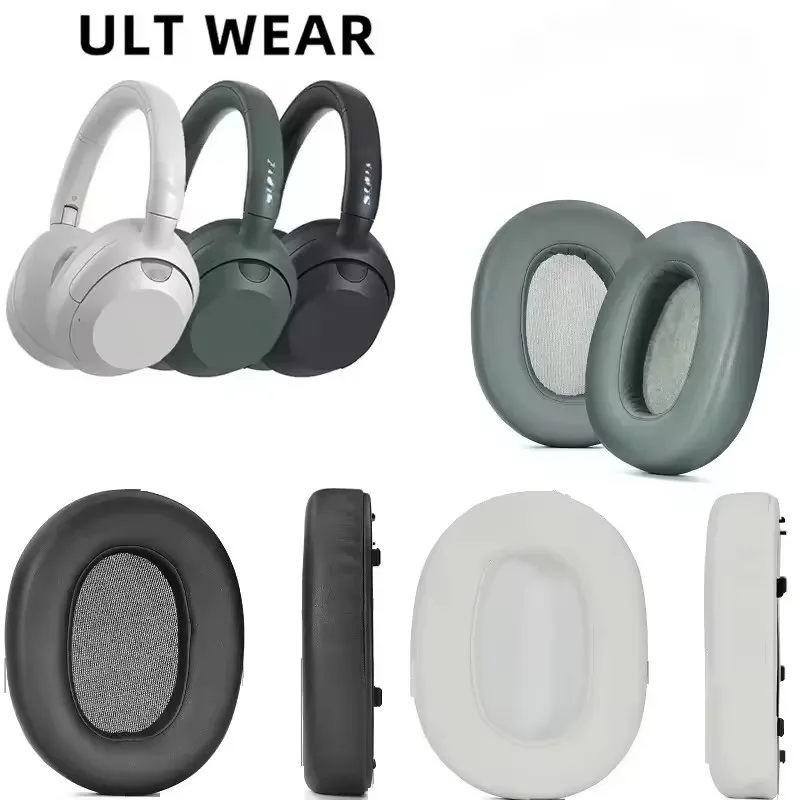 Almohadillas para auriculares Sony ULT WEAR WH-ULT900N, repuesto de orejeras de esponja con memoria de piel proteica de alta calidad con clips de plástico