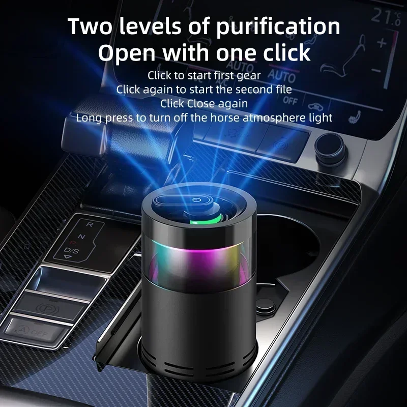 Mini Air Purifier with Aromatherapy Sticks True HEPA Filter Cleans Air & Eliminates 99.97% of Dust, Odors - Cars, School, Office