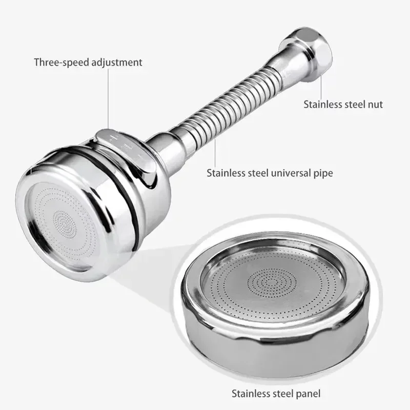 Kitchen gadgets 3 Mode Faucet 360 Degree Rotation Filter Extension Tube Shower Water Saving Tap Universal Kitchen Accessories