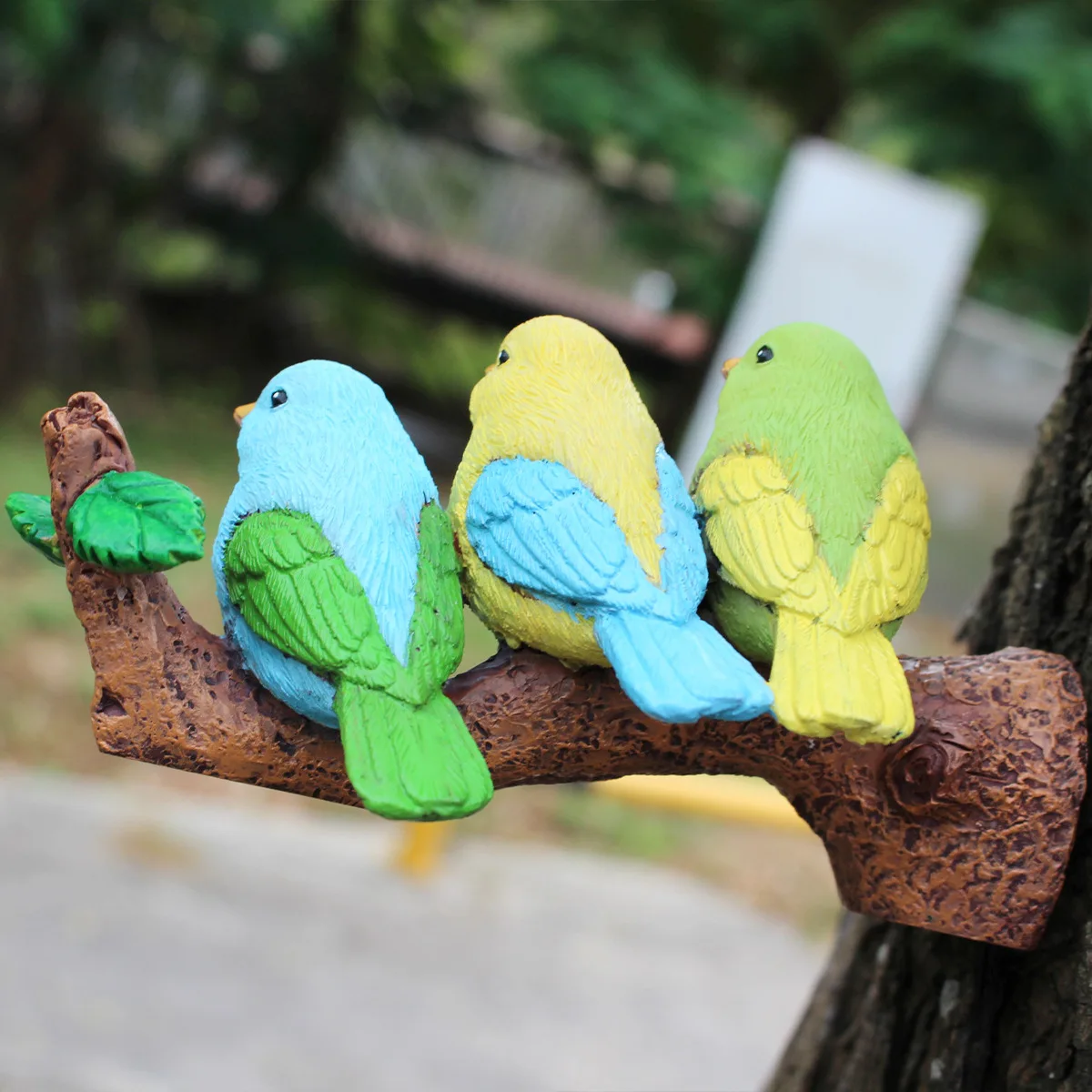 3pcs Miniature Bird Resin Statue Animal Figurine Fairy Garden Decoration Micro Landscape House Bonsai Tree Wall Pet Model Birds