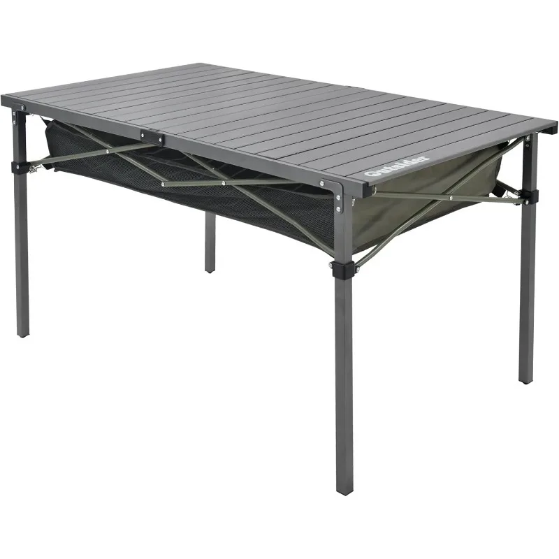 Folding Camping Table, Portable Roll-up Outdoor Lightweight Aluminum Camp Table for Picnic BBQ Backyards Beach, Large S