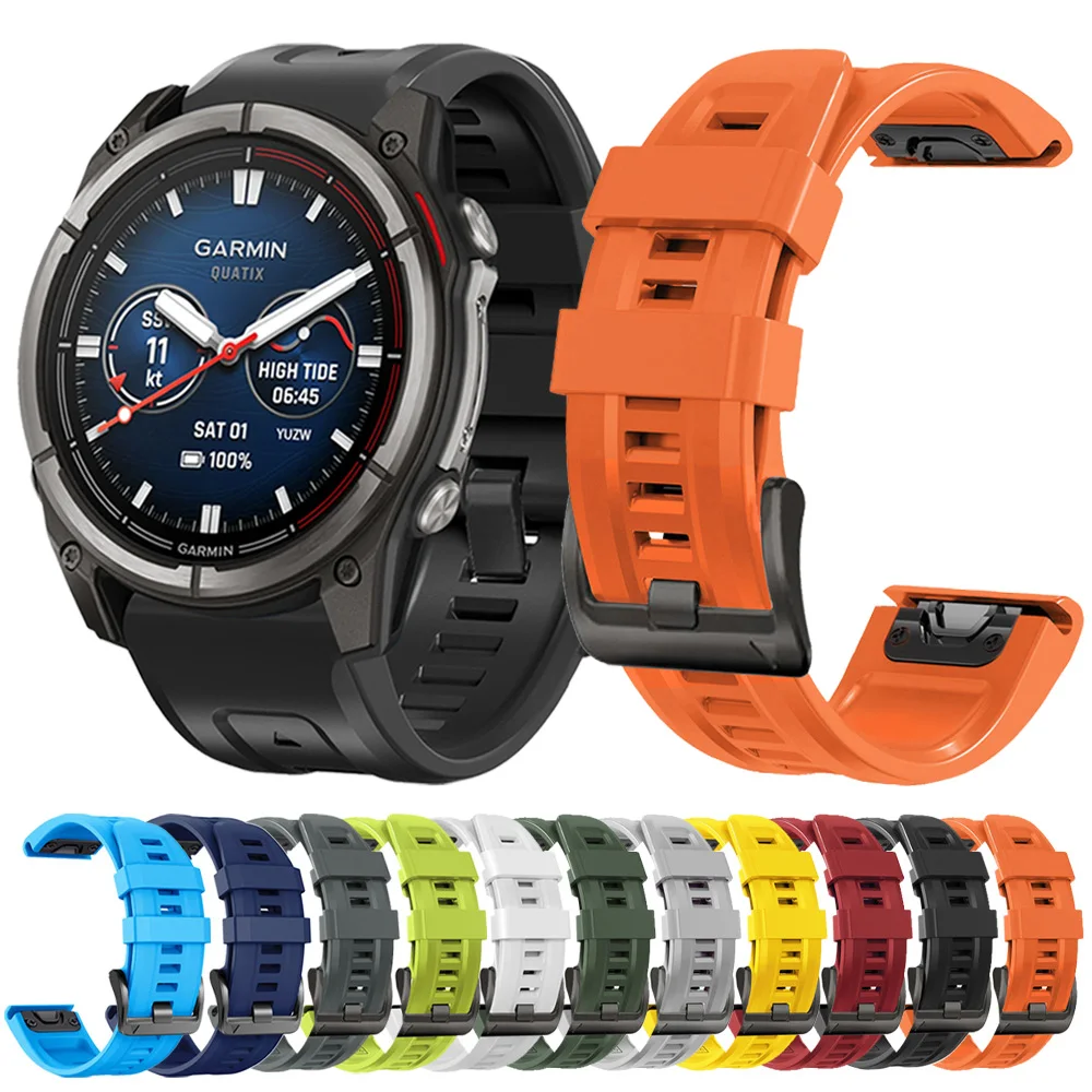 Quick Fit 26mm 22mm Silikonarmband für Garmin Tactix 8/Fenix 8 51mm 47mm Sportbänder Armband Garmin Enduro 3/Fenix E 7 7X Pro