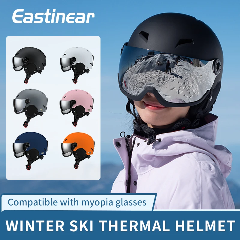 Eastinear's New Lightweight All-in-one Goggles Ski Helmet Men's and Women's Children's Outdoor Skiing and Snowboarding Equipment