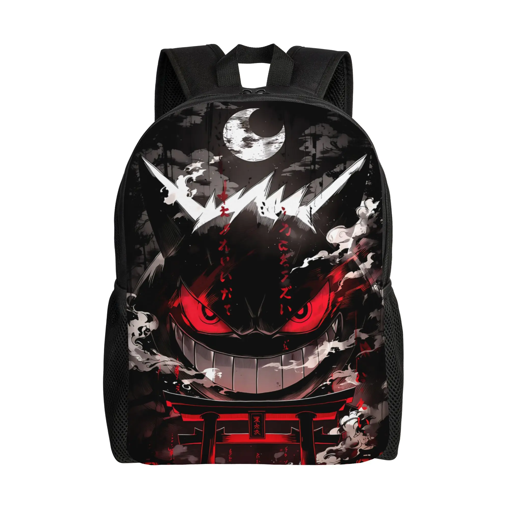 Fashion Backpacks Pokemon Backpack Daypack Gengar Ghost mochila Journey Zipper Closure Rucksack