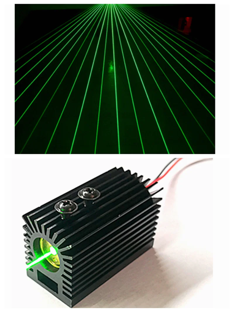 

532nm 50mw Fan-Shaped Green Laser Module with Heat sink