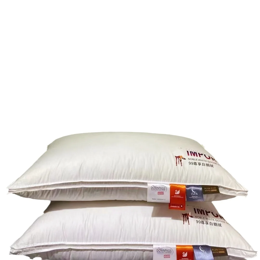

High-end, pure goose down, pillow core, comfort, down.