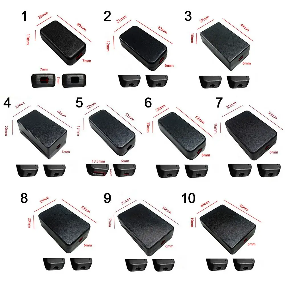 Custodia per strumenti in plastica nera impermeabile per custodia fai-da-te scatola per progetti elettronici in plastica forniture elettriche